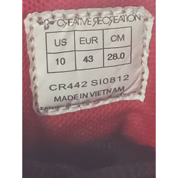 Creative Recreation cesario black smoke red CR 442 S10812 SIZE 10 - Picture 4 of 12